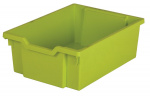 hellgrün  - Korpusschrank mit 2 Einlegeböden und 9 Plastik-Kästen
