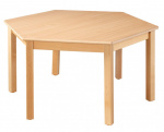 Hexagonal Tisch 120 cm | Höhe 36 cm, Höhe 40 cm, Höhe 46 cm, Höhe 52 cm, Höhe 58 cm, Höhe 64 cm, Höhe 70 cm, Höhe 76 cm