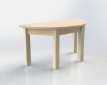 Halbrund Tisch 80 x 40 cm mit HPL-Tischplatte