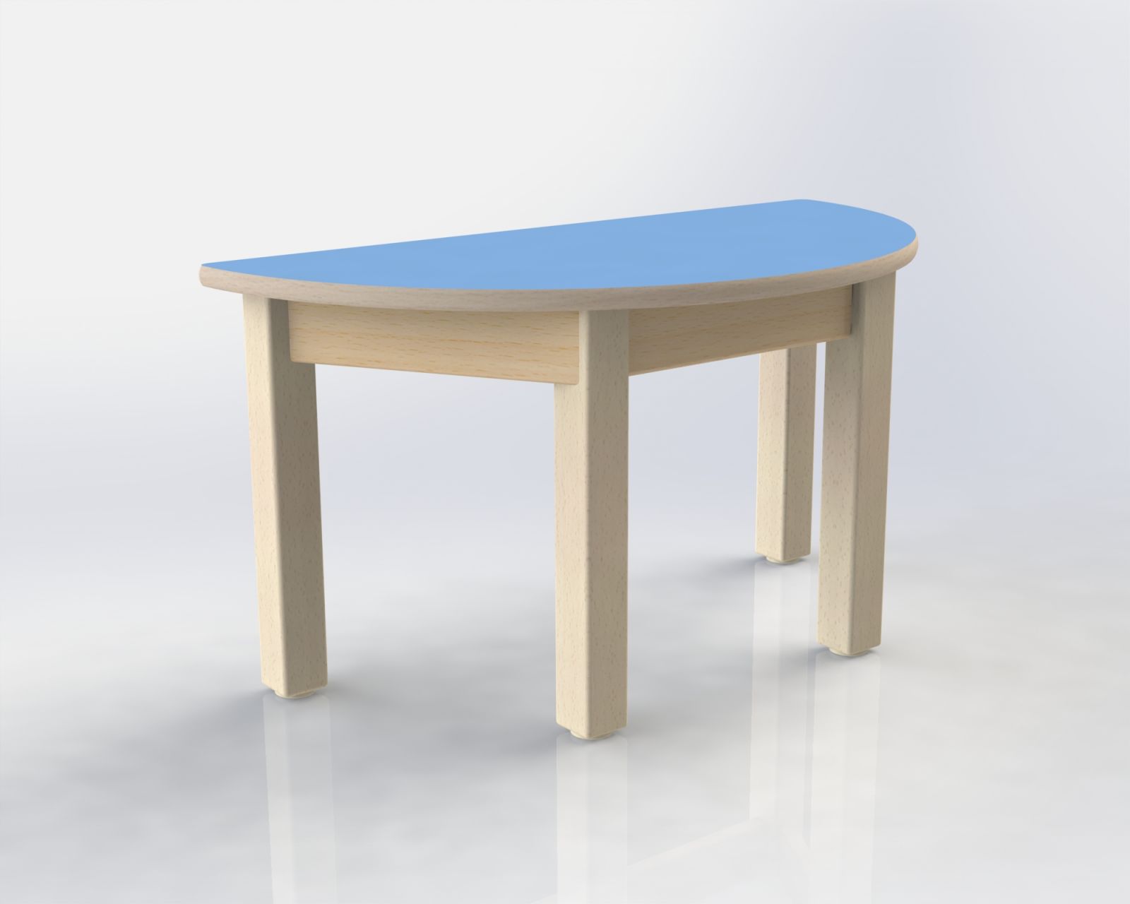 Halbrund Tisch 80 x 40 cm mit HPL-Tischplatte