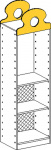Korpusschrank mit 1 fest Einlegeböden und 1 einstellbar Einlegeböden und Rückwand bis 1/3