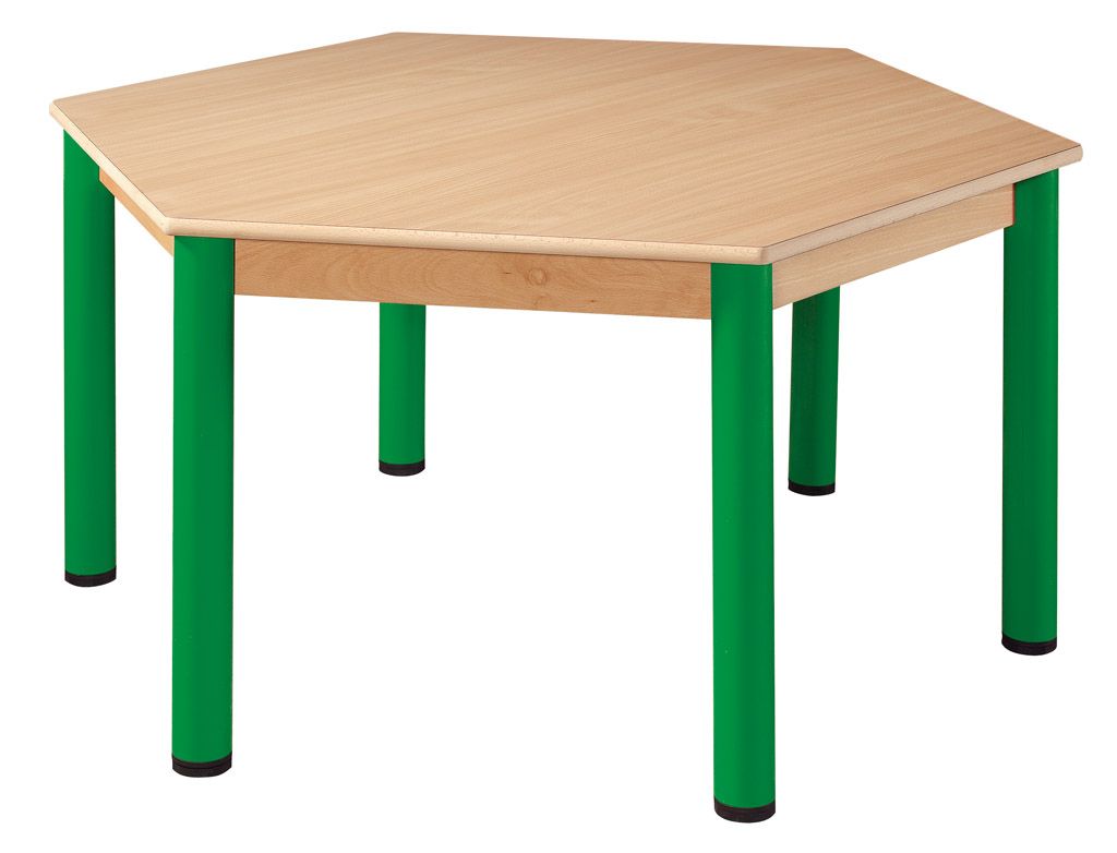 Hexagonal Tisch 120 cm mit Nivellierfüßen