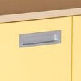 Aluminium-Einbau  - Materialschrank mit 4 Einlegeböden mit 2 schiebe Türen und 2 Schubfächer, decor Buche