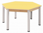 Hexagonal Tisch 120 cm / Höhenverstellbare Füße 58 - 76 cm