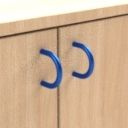 standard - blau  - Kommode mit Tür und 4 Schubladen