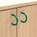 standard - grün  - Korpusschrank mit Einlegeböden und abschließbaren Türen, decor Buche