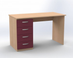 Schreibtisch mit vier Schubladen links TVAR v.d. Klatovy