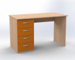 Schreibtisch mit vier Schubladen links TVAR v.d. Klatovy
